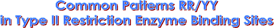 Common Patterns RR/YY
in Type II Restriction Enzyme Binding Sites